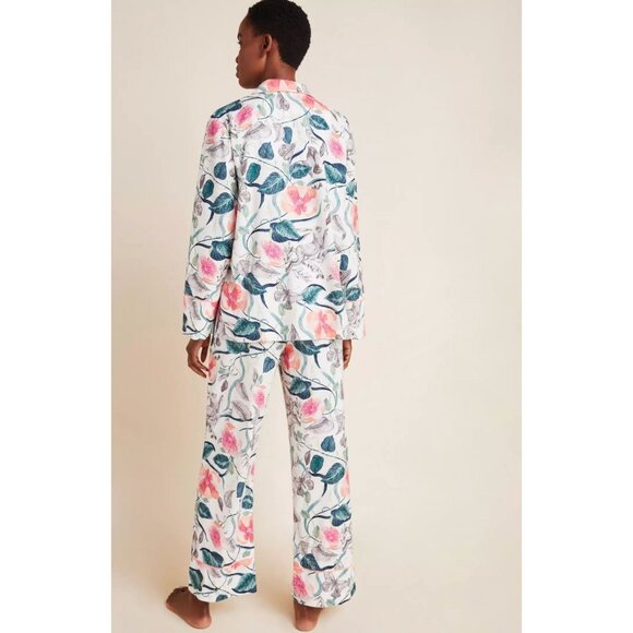 Malin Gyllensvaan Anthropologie Magnolia Flannel 2 Piece Sleep Pants Pajama Set - Picture 3 of 11